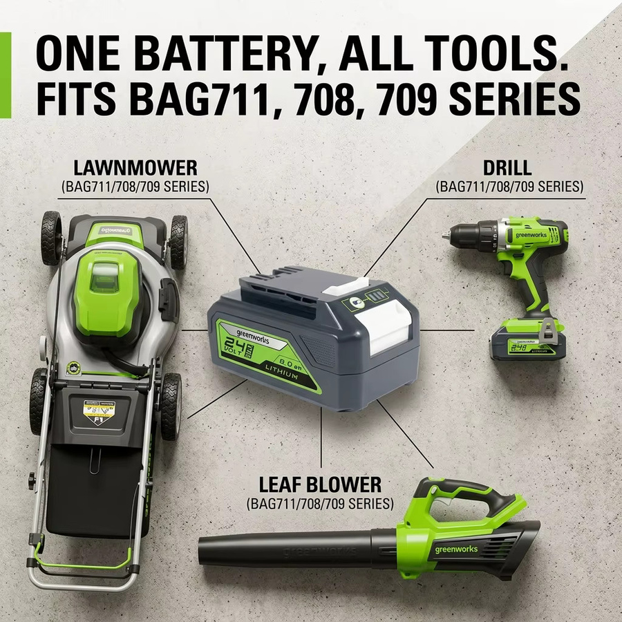 Greenworks 24V 8,0Ah Hochleistungs-Lithium-Ionen-Ersatzakku für Akku-Werkzeuge - Bild 3