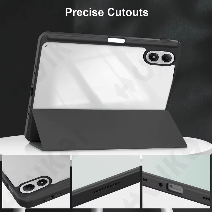 Xiaomi Schutzhülle für Redmi Pad Pro 12.1 und Poco Pad M1 12.1 mit durchscheinender Rückseite, dreifach faltbarem Ständer und Tablet-Stift-Ladefunktion, transparent - Bild 2