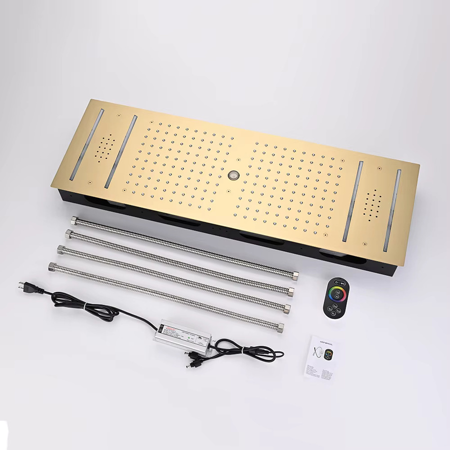 Boenn Liebhaber-Duschset mit 6 Funktionen, intelligenter Thermostat-Mischer aus Messing, 64-Farben Ambientebeleuchtung und Handbrause, Chrom/Silber - Bild 3