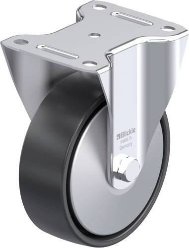 Blickle Stahlblech-Bockrolle 951764 B-PP 150K-EL-FA in Schwarz-Grau mit 150mm Rad-Durchmesser und 300kg Tragfähigkeit - Bild 1