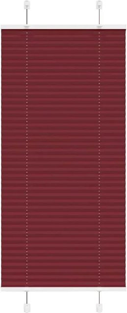 vidaXL Plissee Bordeauxrot, semi-transparent, Polyester, B: 55 cm, H: 100 cm - Bild 1