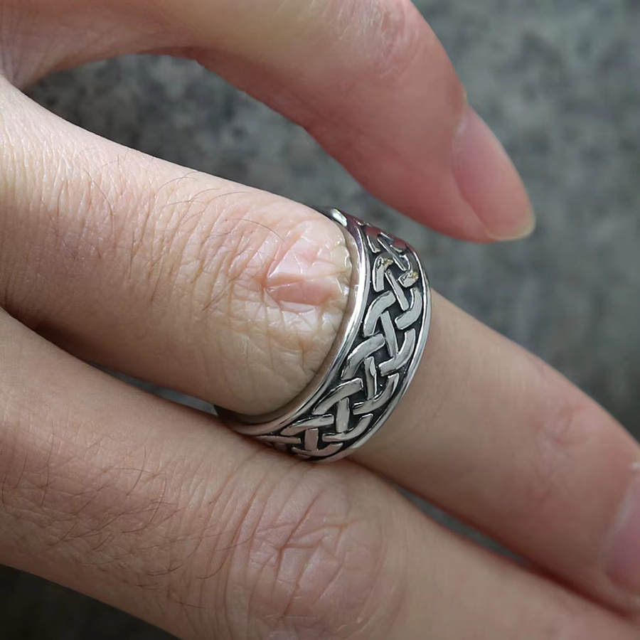 owlucky Ring Edelstahl, Vintage, Silber, Unisex - Bild 2