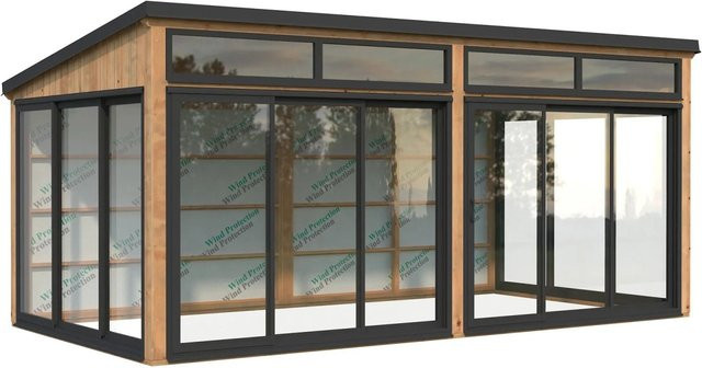 Palmako Holz-Gartenhaus Saga Slide Plus mit Pultdach in Braun - Bild 1