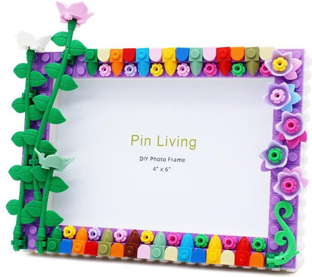 Pin Yi Frühlingsblume DIY Kinderbausteine Fotorahmen, grün - Bild 1