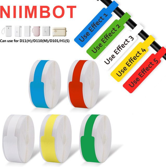 Niimbot Kabel-Draht-Etikettenaufkleber in Weiß für Kommunikationsräume, Flaggen und Pigtail-Netzwerke, kompatibel mit D11, D110, D101, H1S, D110M und D11H - Bild 1