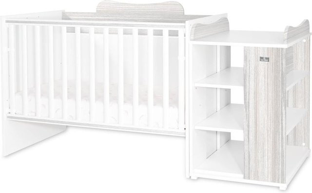Lorelli Babybett Multi in Grau – Mehrfach umbaubares Kinderbett als Jugendbett, Schreibtisch und Wickeltisch - Bild 1