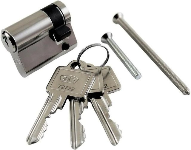 BKS Profilhalbzylinder PZ 88 aus Messing in Silber, Baulänge: 40/10 mm - Bild 2