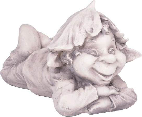 DELUKE Gartenfigur Noah Troll aus Fiberglas in Weiß, Gartendeko für Outdoor, B/T/H: 25 x 23 x 43 cm