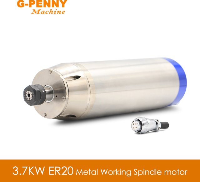 G-Penny Wassergekühlte Metallbearbeitungsspindel ER20 mit 3,7 kW und 1,69 Nm für Edelstahl, Kupferstahl und Eisen, Farbe: Silber - Bild 1