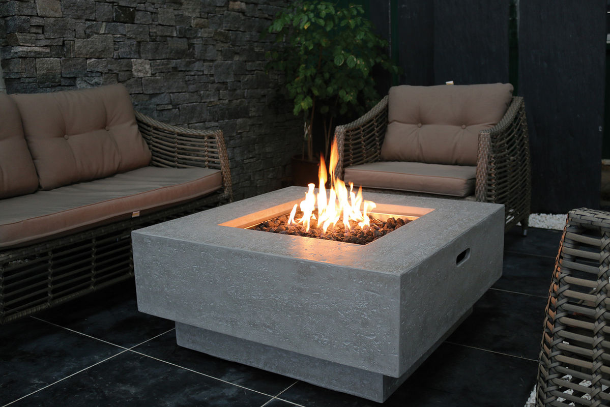 Elementi Gasfeuerstelle Raung als Feuertisch in Grau mit Beton-Optik, B/T/H: 91 x 91 x 59 cm - Bild 2