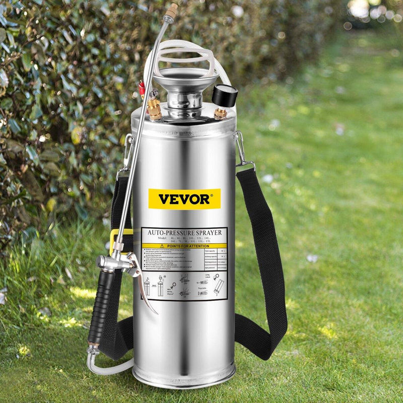 Buying Solutions MB Drucksprühgerät aus Edelstahl in Silber mit 10 l Volumen, verstellbare Düse und verstellbarer Schultergurt - Bild 3