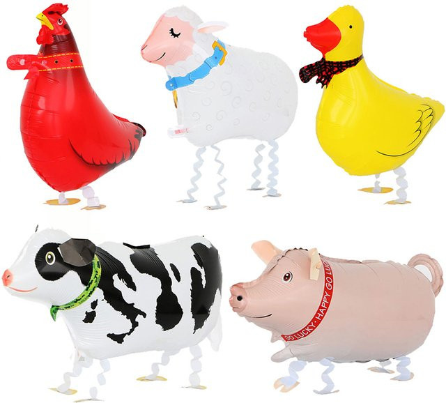 YSOIHF Walking Tier Folienballons für Kinder Bauernhof Thema Geburtstag Party Dekoration Ente Huhn Kuh Pferd Schaf - Bild 1