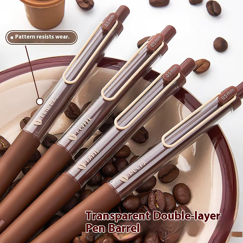 Duft-Gelstifte mit Rose, Hund und Kaffee Motiven in verschiedenen Farben, schwarze Tinte, 0,5 mm Stiftstärke - Bild 3