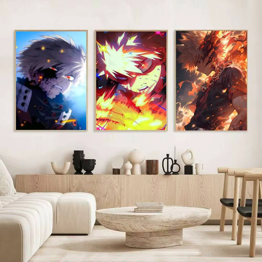 Selbstklebender Papierdruck Anime-Charakter Katsuki Bakugo Poster in Mehrfarbig für deine Wandgestaltung - Bild 3
