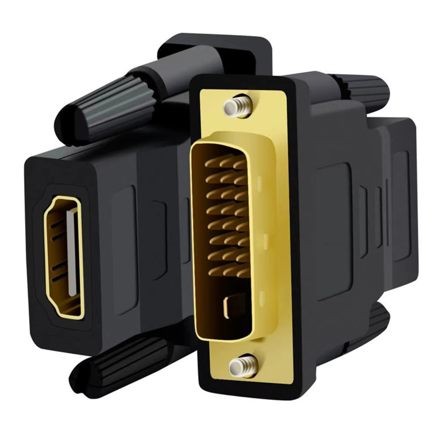 DVI-zu-HDMI-Adapter Hochgeschwindigkeits-DVI-I24+5-Port-Konverter für HDTV, Plasma, DVD und Projektor in Schwarz - Bild 2
