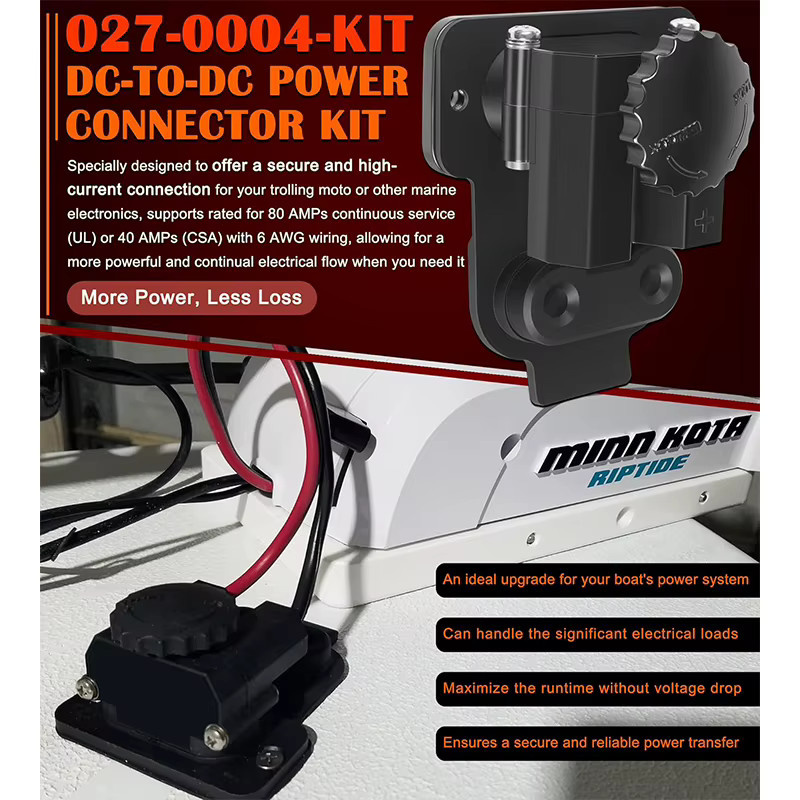 Marine 027-0004 Stromanschluss-Set für Außenborder-Trollingmotoren, 12-48V DC Schnellverbindung für Batterieanschlüsse und Elektronik, Schwarz - Bild 3
