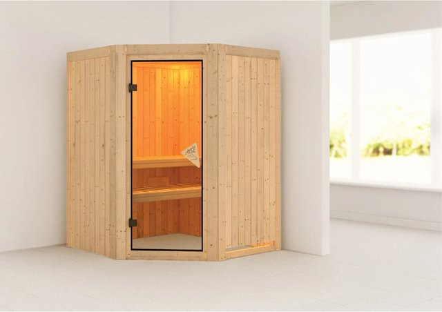 Karibu Sauna Lyra in Natur Braun - Bild 1