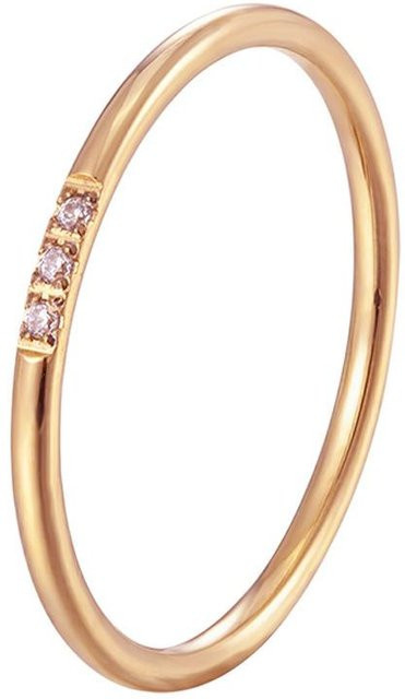 Lucky Star Jewelry Ring Edelstahl, Zirkonia, beige, Damen - Bild 1