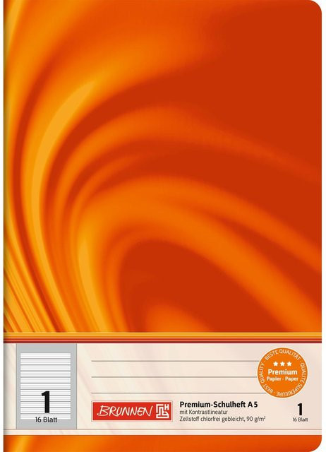 Brunnen Schulheft Vivendi Lineatur 1 in Orange, DIN A4 - Bild 1