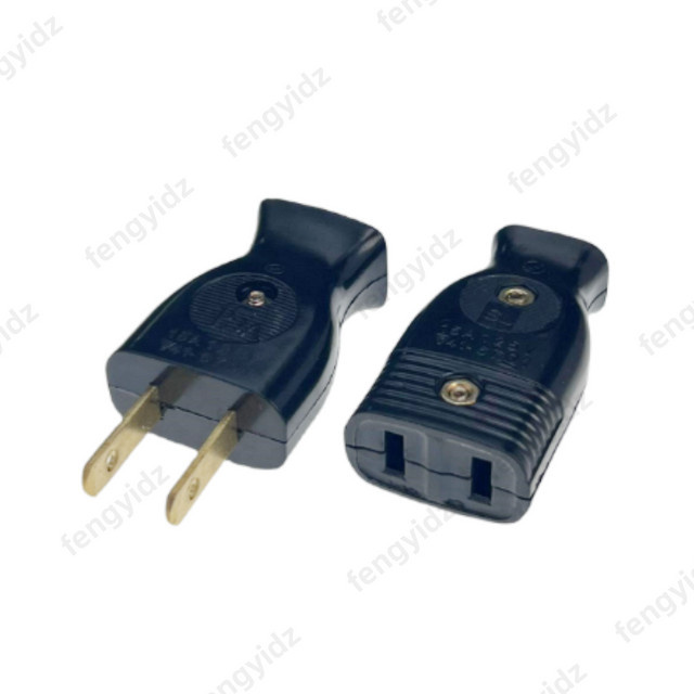 New America US-Verkabelungsstecker Typ A mit USB-A Anschluss, 2-polig 15A, wiederverdrahtbares Kabel, Schwarz oder Weiß - Bild 1