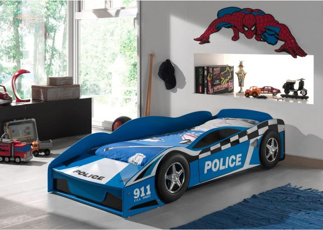 Vipack Kinderbett Police Car in Blau aus Kunststoff mit glänzendem Finish - Bild 1