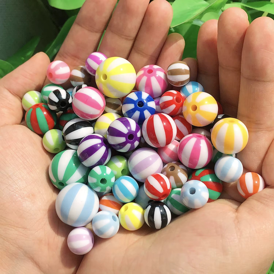 TANANTA Perlen Acryl, Streifen Süßigkeiten Farben, Bunt, Unisex - Bild 3