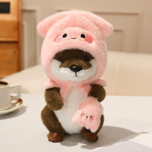 Yiran toy Fischotter Plüschtier, 22cm, mit abnehmbarer Meeresbewohner Mütze - Bild 1