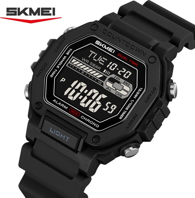 SKMEI Digitaluhr, Chronograph, Alarm, Kunststoff, Schwarz, Herren - Bild 1