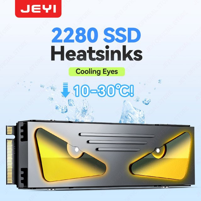 JEYI M.2 2280 NVMe SSD-Kühlkörper aus Aluminium in Schwarz für PC, PS5 und Laptop - Bild 1
