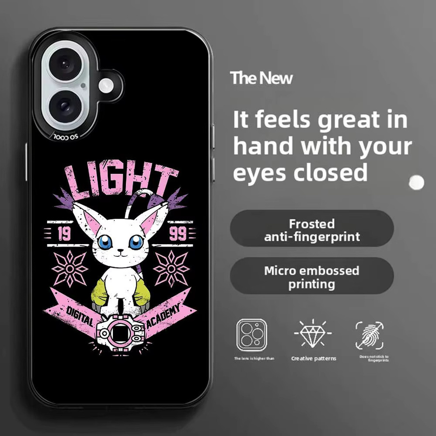 Anime D-DigimonS Cartoon Handyhülle für iPhone 11-16, Farbwechselnd und Transparent, Anti-Fall TPU Hülle in Schwarz - Bild 3