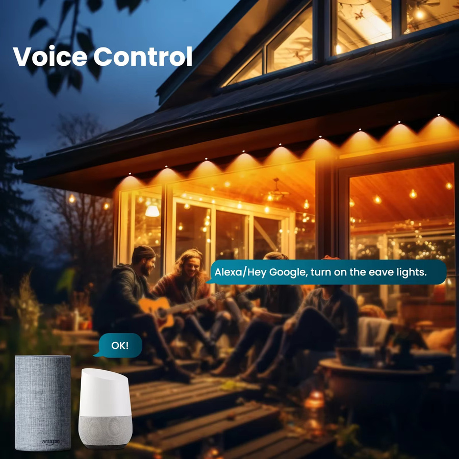 MOES Tuya WiFi Smart LED Lichterkette für Außen, IP67 Wasserdicht, RGB Multicolour mit RF Fernbedienung, kompatibel mit Alexa und Google Assistant - Bild 5