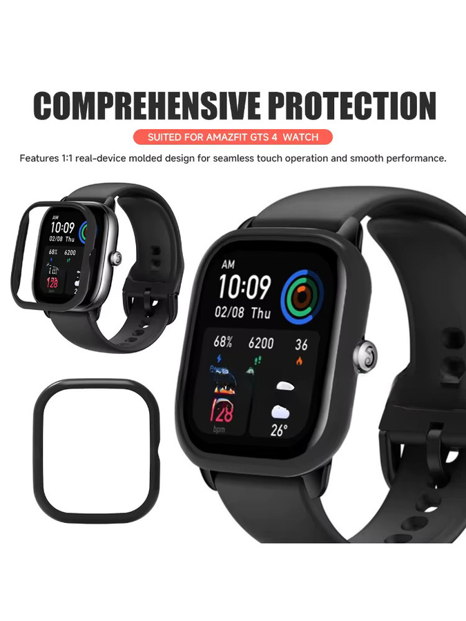 CAOWTAN Schutzhülle für Amazfit GTS 4 Mini, Silikon, Schwarz, Unisex - Bild 5