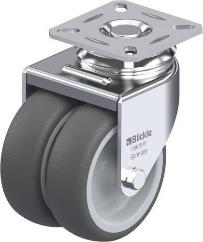Blickle LDA-PATH 75G Doppel-Lenkrolle in Grau mit 75 mm Rad-Durchmesser und 100 kg Tragfähigkeit - Bild 1
