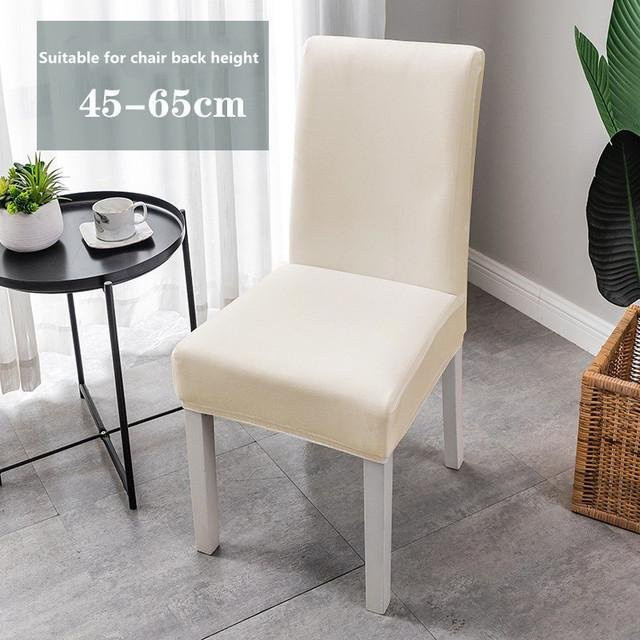 Housmife Elastischer Stuhlbezug für Esszimmerstühle mit hoher Rückenlehne in Beige - Bild 1