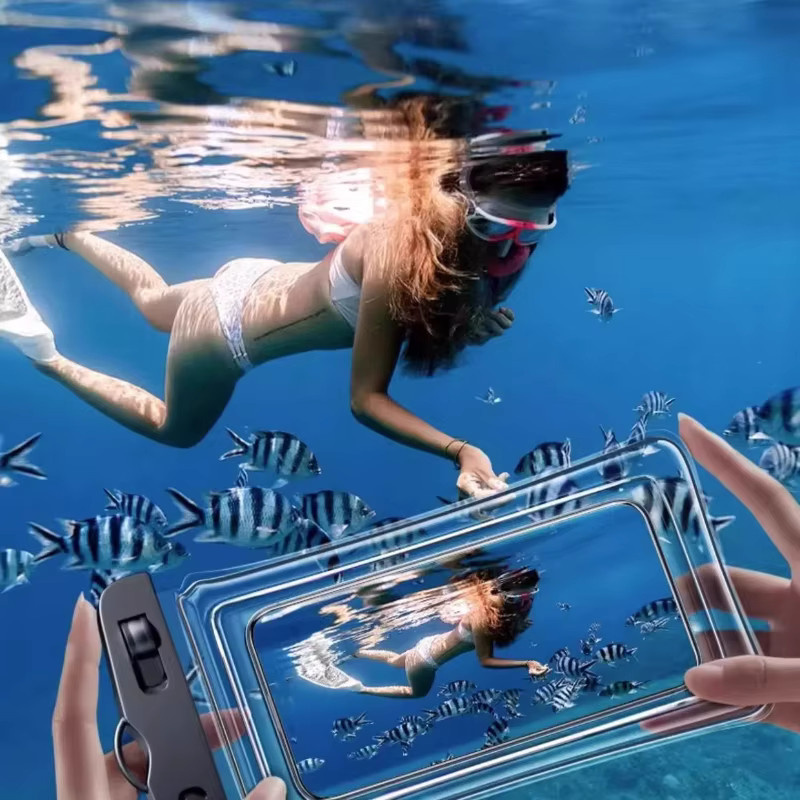 Wasserdichte Handyhülle mit schwimmendem Airbag in Schwarz für Outdoor-Sportarten und Surfen - Bild 2