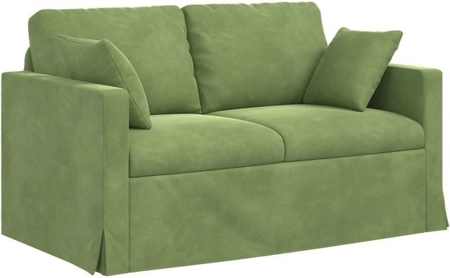 vidaXL Sofa in Hellgrün aus Samt mit Metallrahmen, Breite: 138 cm, Tiefe: 78 cm, Höhe: 80 cm - Bild 1