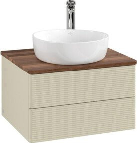V&B Waschtischunterschrank Antao mit Frontstruktur in Weiss, B/T/H: 60 x 36 x 50 cm - Bild 1