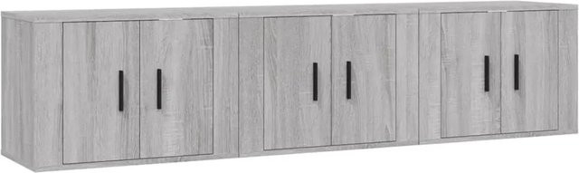 vidaXL TV-Wandschränke Set aus 3 Stück, Grau Sonoma, B/T/H: 57 x 34,5 x 40 cm - Bild 1