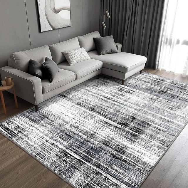 Lodestar Teppich Modern Abstrakt Grau Waschbar und Rutschfest B: 60 cm - Bild 1