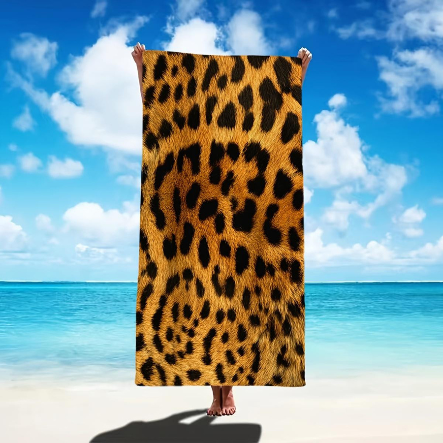 Dalangpa Mikrofaser Strandtuch mit Tigerstreifenmuster in Weiß und Multicolour, schnelltrocknendes Badetuch für Strand und Pool, Breite: 30 cm, Höhe: 60 cm - Bild 3