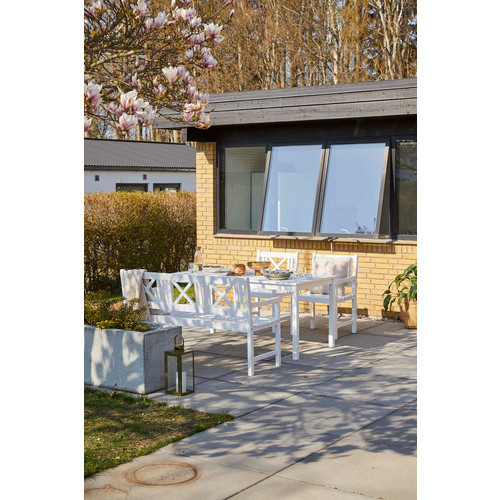 Cinas Gartentisch Rosenborg aus Mahagoniholz in Weiss, B: 80 cm, L: 165 cm, H: 75 cm - Bild 3