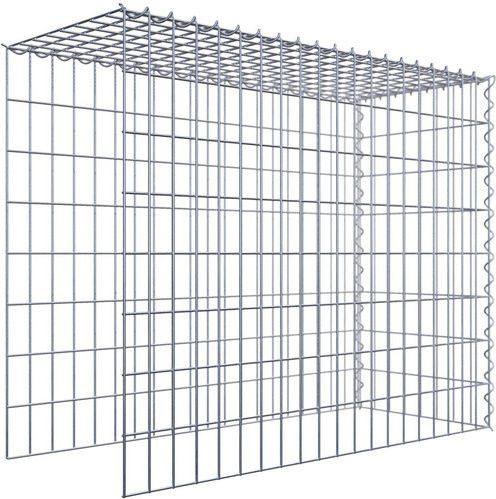 Gabiona Anbaukorb Typ 4 aus Stahl, silbergrau, B/T/H: 80 x 40 x 100 cm - Bild 1