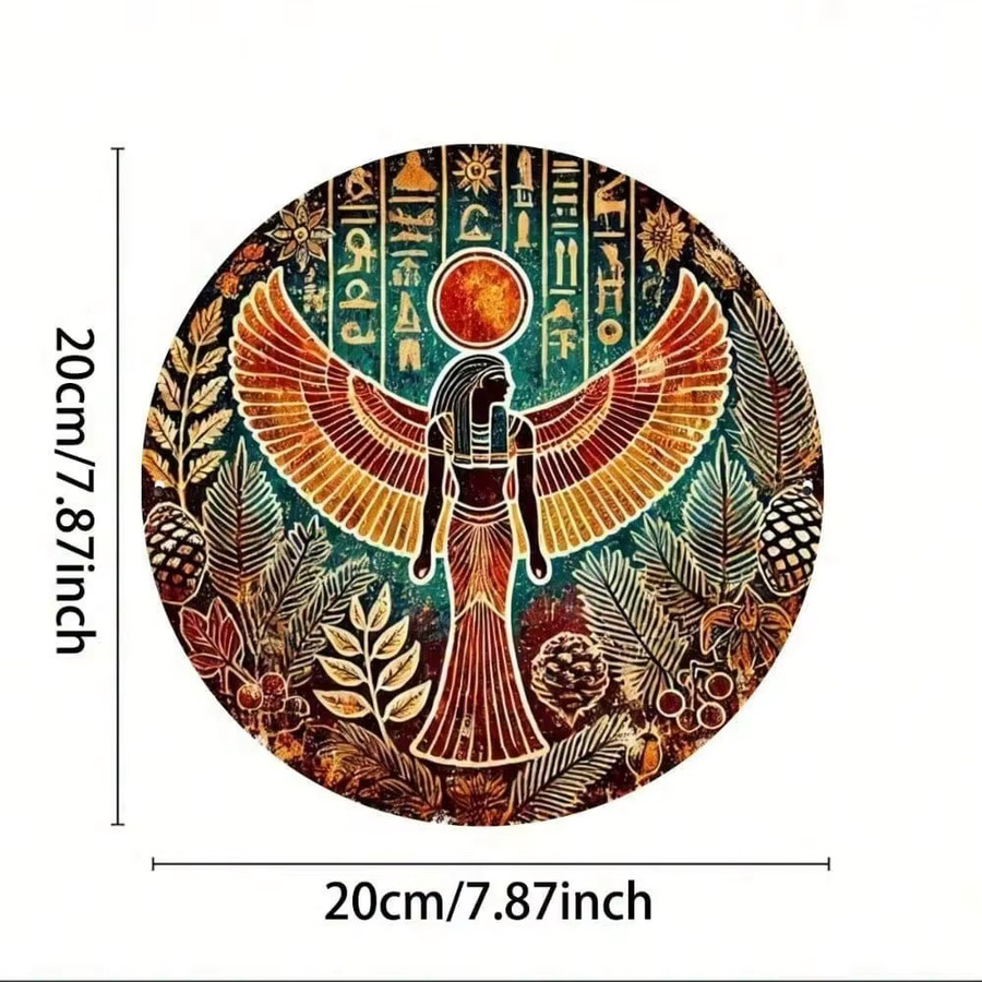CIFBUY Retro Wanddeko Ägyptische Göttin Mythos Metallschild Rund Multicolour - Bild 2