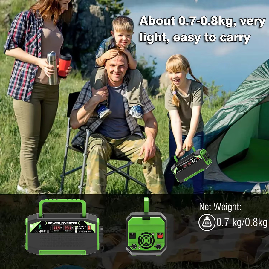 DWiusty Spannungswandler 1000W DC 12V zu AC 220V mit LED-Display, USB-A und USB-C Schnittstellen für Camping und Reisen - Bild 3