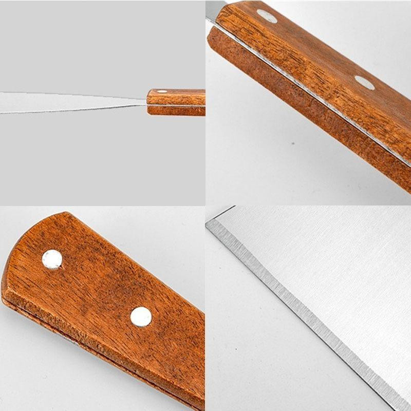 IFANYUO Schrägspatel aus Edelstahl mit Holzgriff in Silber für Steak, Burger, Pfannkuchen und Pizza - Bild 2