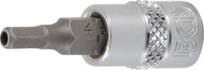 BGS Bit-Einsatz 5156-4 in Silber mit 6,3 mm 1/4 Zoll Innenvierkant und 4 mm Innensechskant mit Bohrung - Bild 1