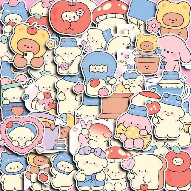 40 Stück Cartoon-Aufkleber mit Bären- und Fruchtmotiv von LanLanStickersWorld Store in Multicolour - Bild 1