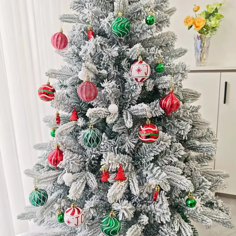 WSUEL Weihnachtsbaum Dekoration Set mit 46 farbenfrohen Weihnachtskugeln, Schneeflocken und Cartoon-Motiven in Mehrfarbig - Bild 3