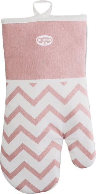 Dr. Oetker Ofenhandschuh Modern Baking im Retro Design, Pink, Weiß, Grau, B/T/H: 32,0 x 18,0 cm - Bild 1