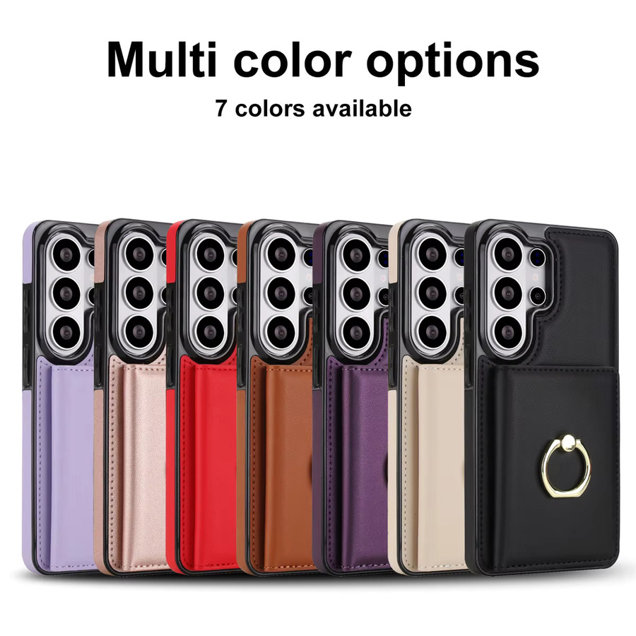 szHAIyu Brieftasche mit Kartenhalter und Ringständer als Handyhülle für Samsung Galaxy S26 Ultra S25 S24 FE S23 S22 S21 Plus A55 A56 A36 A16 A26 in Braun - Bild 6